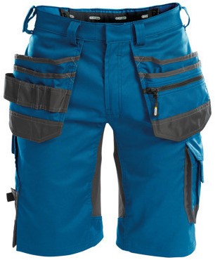Dassy Trix Holsterzakkenshort met Stretch Azuurblauw/Antracietgrijs